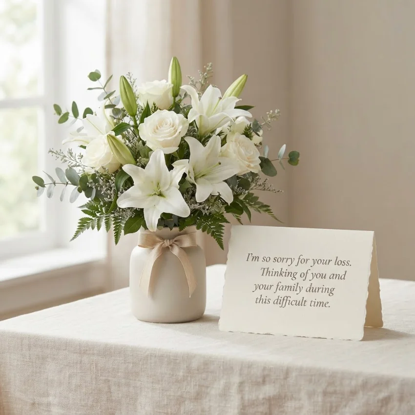 Write in a Sympathy Card with Flowers