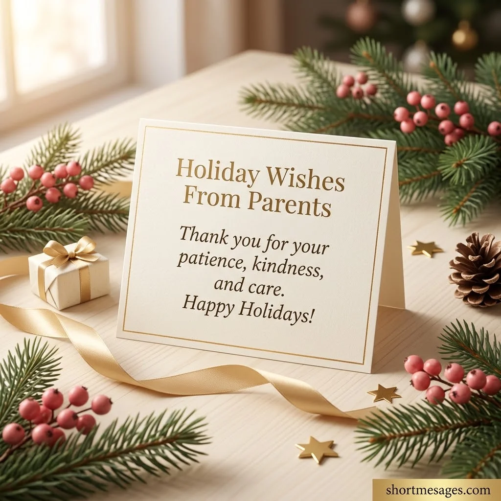 Short Holiday Card Messages for Teachers From Parents
