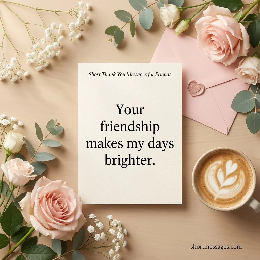 Short Thanks for Friendship Messages for Every Day