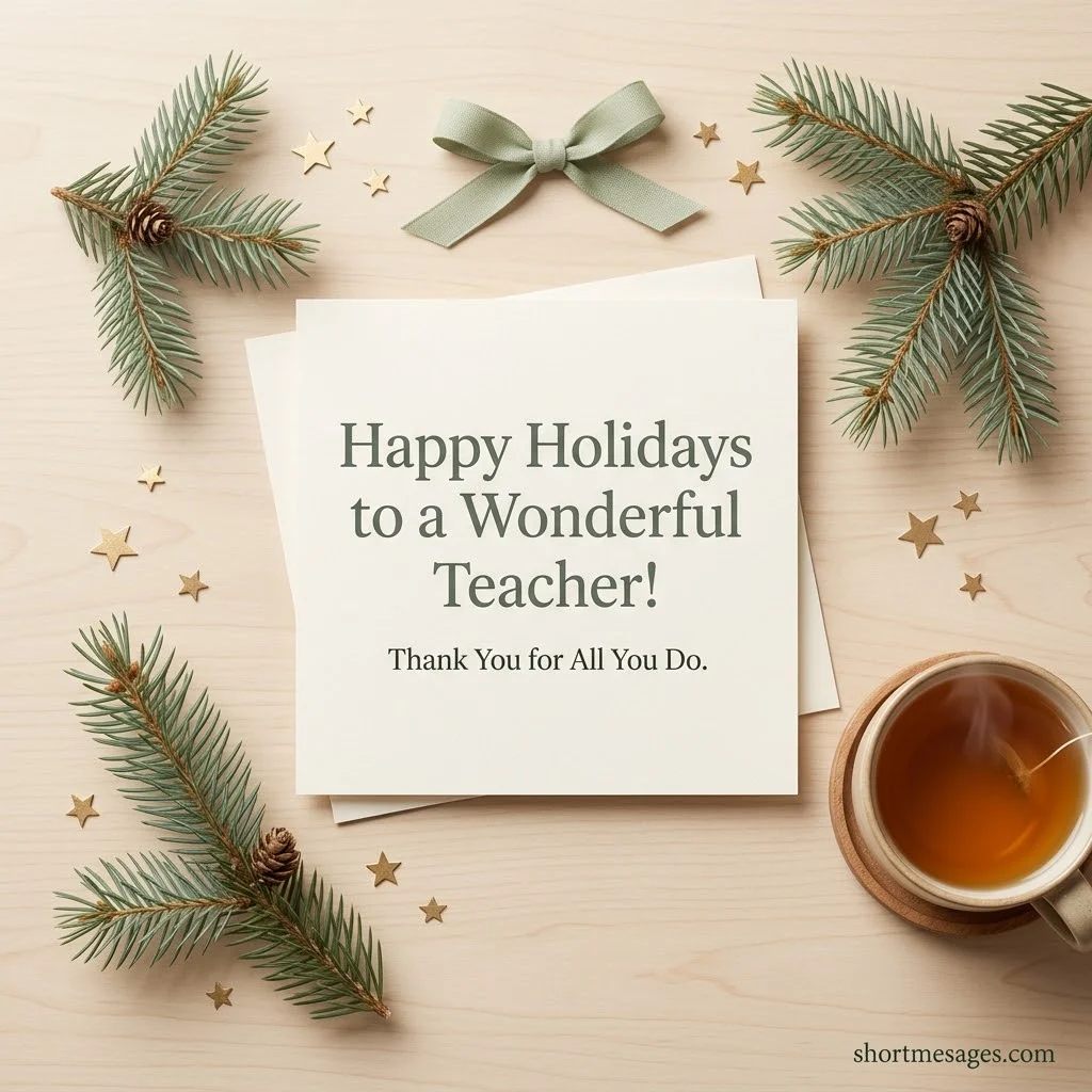 Short Holiday Messages for Teachers From Students and Classes