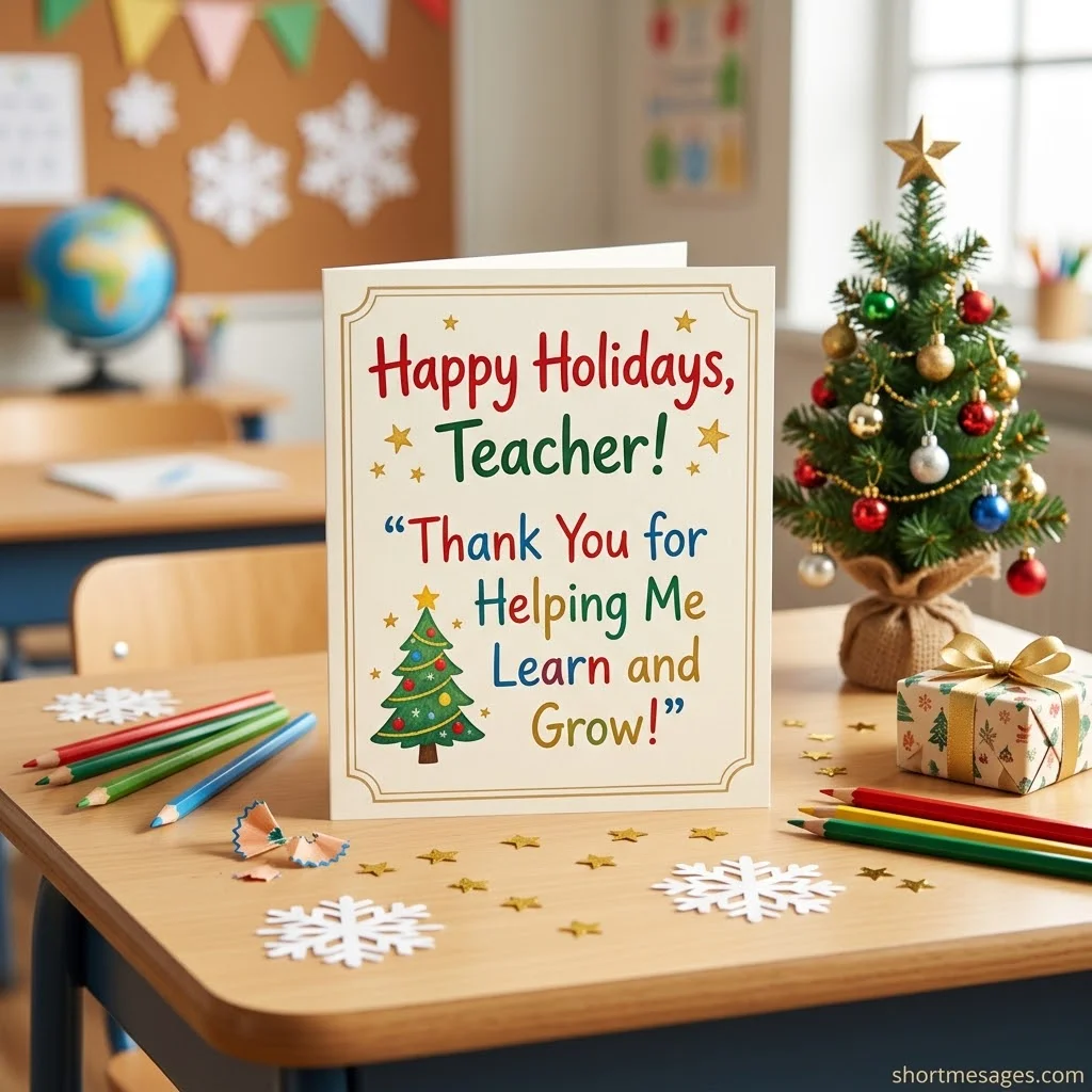 Funny and Subject-Specific Holiday Wishes for Teachers
