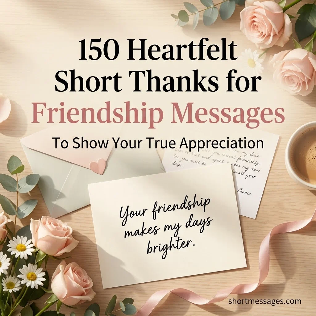 150 Heartfelt Short Thanks for Friendship Messages to Show